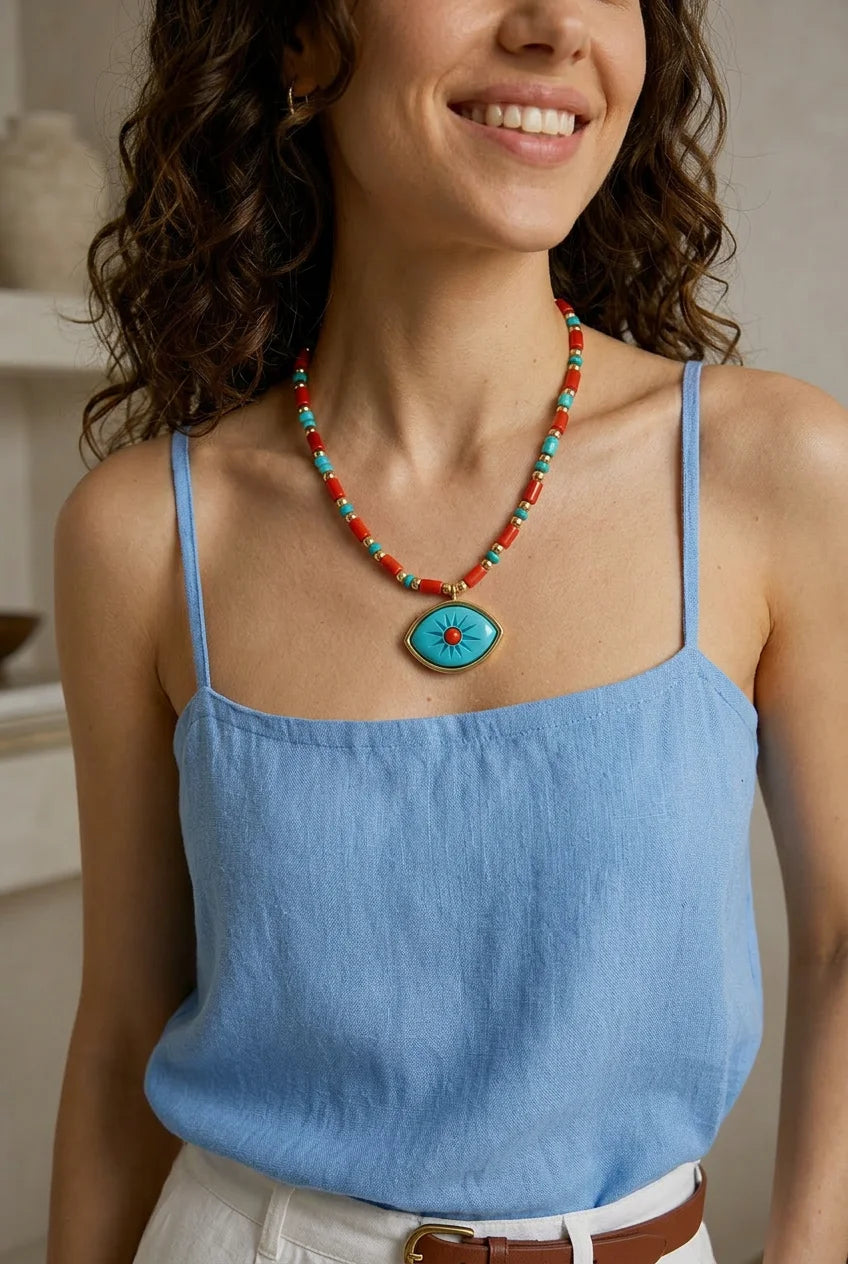 Agathe Orange Kolye